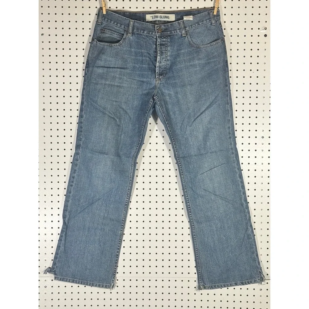 Gap 1969 Low-Slung Jeans Mens 36x32 Blue Denim Y2K Straight Leg Hong Kong Made
